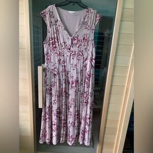 Lucky Brand Pink Floral Midi Dress